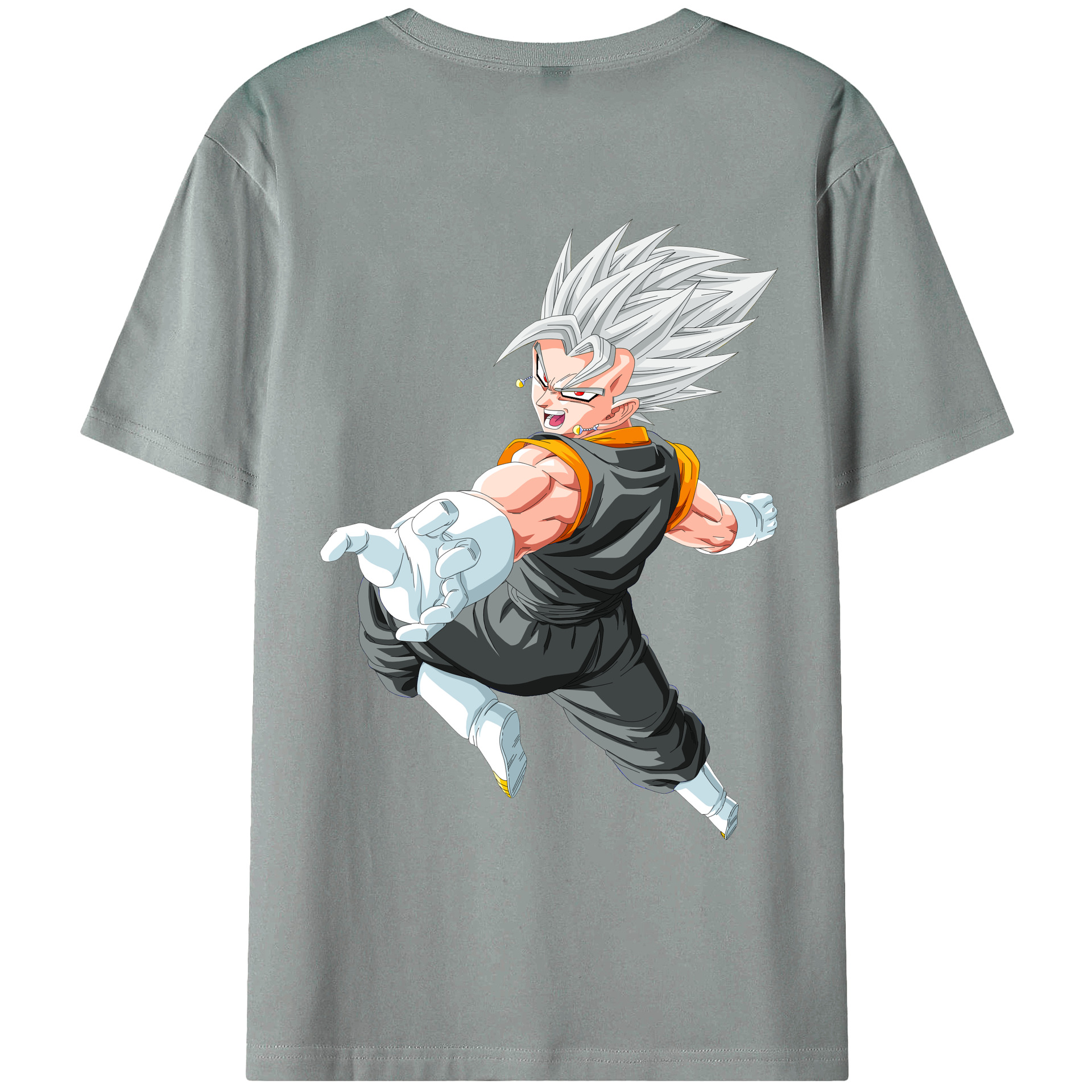 （画像用） ドラゴンボール ベジータ四世（Bejīta Yonsei）DRAGON BALL Vegeta IV 綿100％ メンズ半袖Tシャツ（バックプリント） 通気性